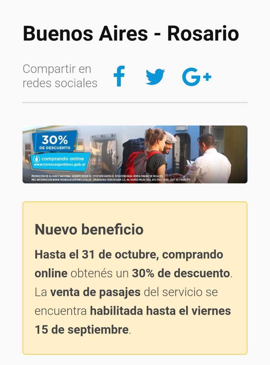 promoción de web de Trenes Argentinos promoción de web de Trenes Argentinos